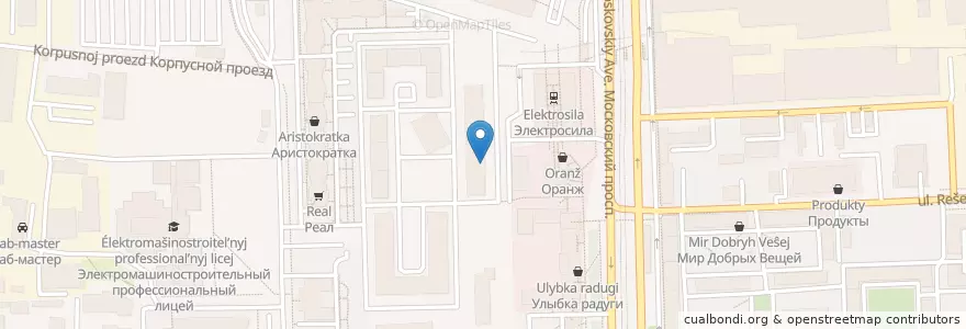Mapa de ubicacion de Уралсиб en Russie, District Fédéral Du Nord-Ouest, Oblast De Léningrad, Saint-Pétersbourg, Московский Район, Округ Московская Застава.