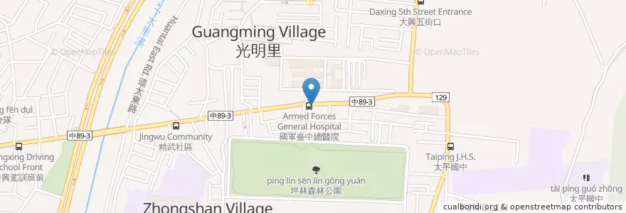 Mapa de ubicacion de 正宗山東包子饅頭 en Taiwan, 臺中市, 太平區.