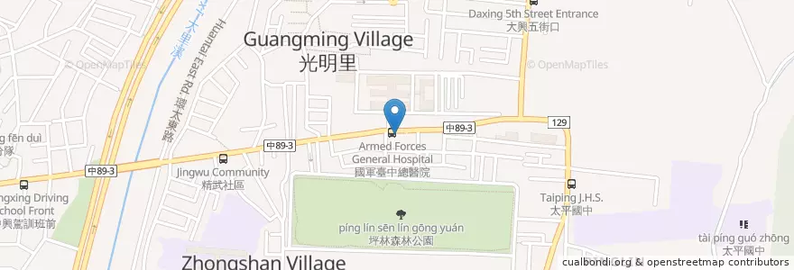 Mapa de ubicacion de 弘爺漢堡 en 타이완, 타이중 시, 타이핑구.