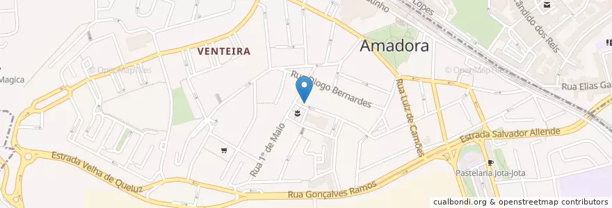 Mapa de ubicacion de Jardim da igreja en Португалия, Área Metropolitana De Lisboa, Лиссабон, Grande Lisboa, Amadora, Venteira.