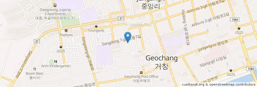 Mapa de ubicacion de 거창제일교회 (Geochang First Church) en Coreia Do Sul, Gyeongsang Do Sul, 거창군.