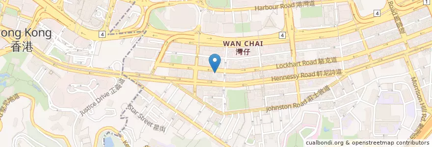 Mapa de ubicacion de 潮福酒家 en Китай, Гуандун, Гонконг, Гонконг, Новые Территории, 灣仔區 Wan Chai District.
