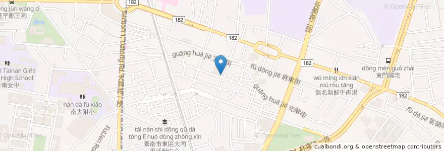 Mapa de ubicacion de 啡事咖啡 en 台湾, 台南市, 東区.