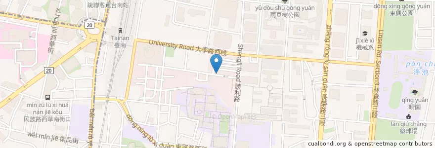 Mapa de ubicacion de 吳師傅滷味 en 臺灣, 臺南市, 東區.