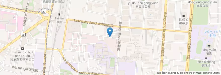 Mapa de ubicacion de 八里駒滷味 en Taiwan, 臺南市, 東區.
