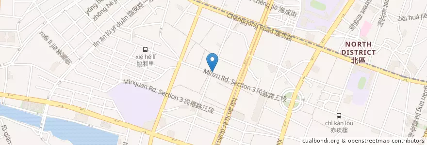 Mapa de ubicacion de 十一廚房 en Taiwan, Tainan, 中西區.