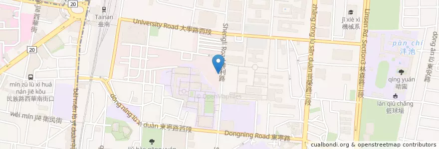 Mapa de ubicacion de 小豬滷味 en 台湾, 台南市, 東区.