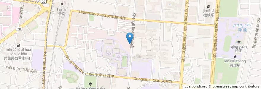 Mapa de ubicacion de Subway en تایوان, 臺南市, 東區.