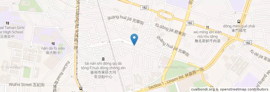 Mapa de ubicacion de 中美獸醫院 en 臺灣, 臺南市, 東區.