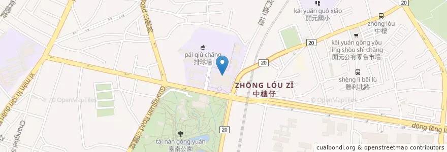 Mapa de ubicacion de 健康中心 en 臺灣, 臺南市, 北區.