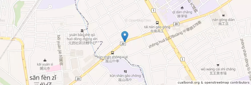 Mapa de ubicacion de 鹹酥雞大王 en Taiwan, Tainan, Yongkang.