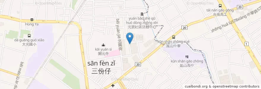 Mapa de ubicacion de 美而美 en Taiwan, Tainan, Yongkang District.