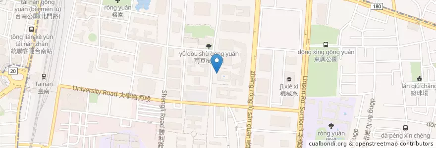 Mapa de ubicacion de 資工系腳踏車停車格03 en 臺灣, 臺南市, 東區.