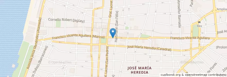 Mapa de ubicacion de Cafetería Pan.com en 쿠바, Santiago De Cuba, Santiago De Cuba, Ciudad De Santiago De Cuba.