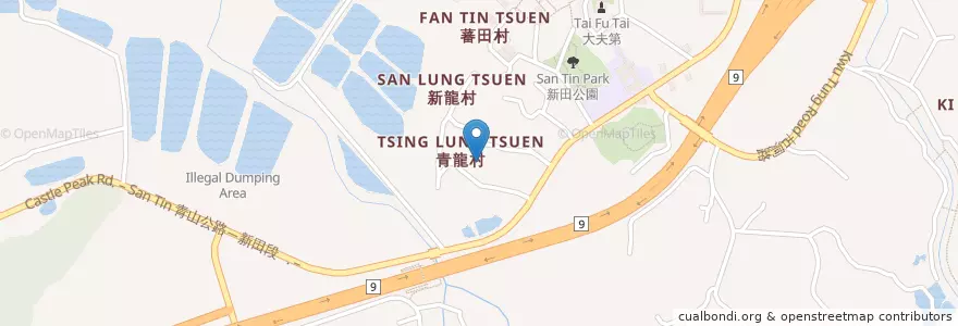 Mapa de ubicacion de 青龍村公廁 Tsing Lung Tsuen Public Toilet en China, Hong Kong, Guangdong, Wilayah Baru, 元朗區 Yuen Long District.