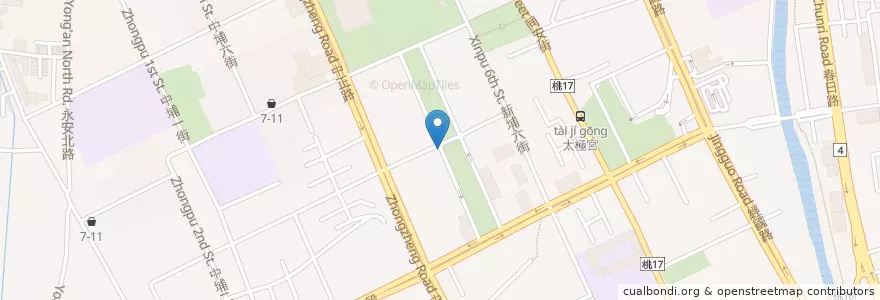 Mapa de ubicacion de 星巴克 en Tayvan, 桃園市, 桃園區.