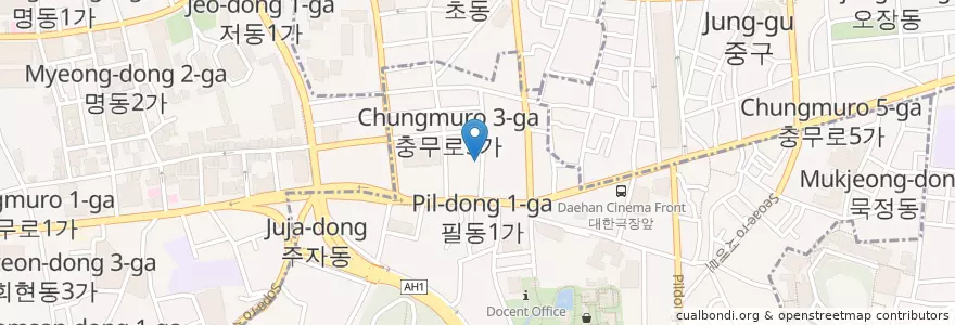 Mapa de ubicacion de 충무로쭈꾸미불고기 en کره جنوبی, سئول, 중구.