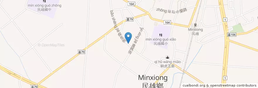 Mapa de ubicacion de 花亭日式料理 en 台湾, 台湾省, 嘉義県, 民雄郷.