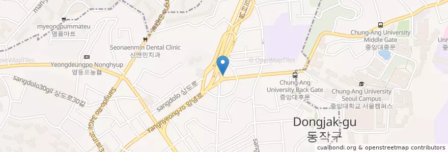 Mapa de ubicacion de 이화피부과병원 en Corée Du Sud, Séoul, 동작구, 상도1동.
