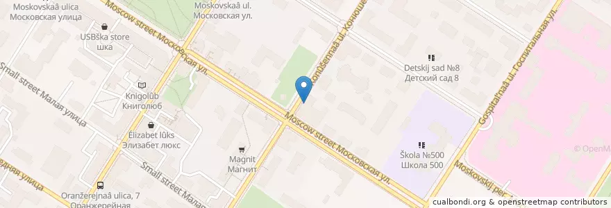 Mapa de ubicacion de Smile en Russie, District Fédéral Du Nord-Ouest, Oblast De Léningrad, Saint-Pétersbourg, Пушкинский Район, Пушкин.