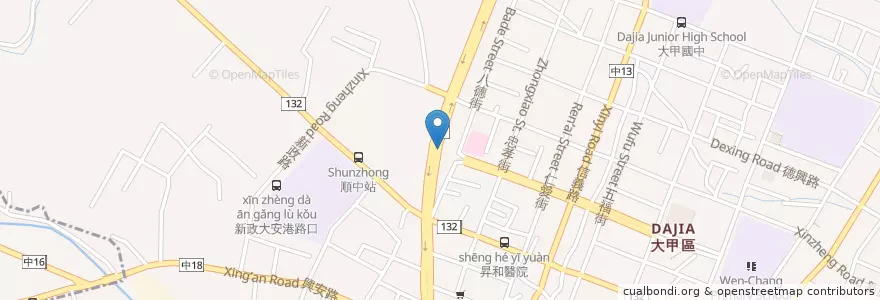 Mapa de ubicacion de 麥當勞 en Tayvan, Taichung, 大甲區.