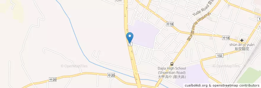 Mapa de ubicacion de 犇大牛排 en 타이완, 타이중 시, 다자 구.