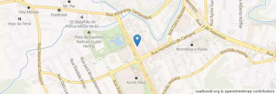 Mapa de ubicacion de Vida Doce Bar e Cafeteira en 巴西, 南部, 圣卡塔琳娜, Região Geográfica Intermediária De Blumenau, Microrregião De Blumenau, 布盧梅瑙.