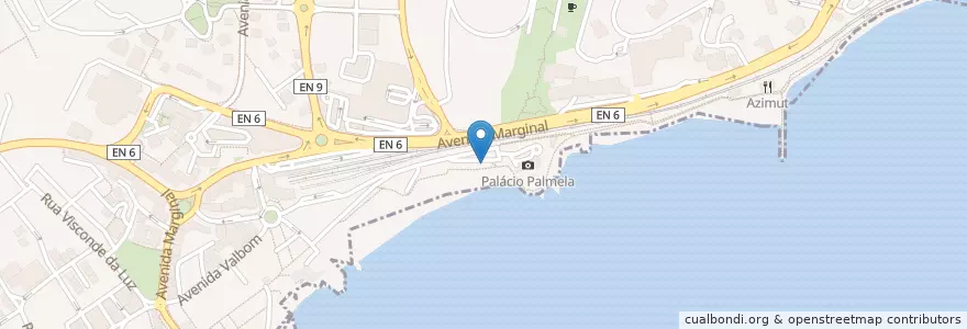 Mapa de ubicacion de Cascais Brisa Bar en ポルトガル, Área Metropolitana De Lisboa, Lisboa, Grande Lisboa, Cascais, Cascais E Estoril.