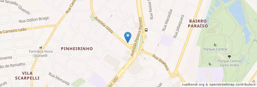 Mapa de ubicacion de Sicredi en Brezilya, Güneydoğu Bölgesi, Сан Паулу, Região Geográfica Intermediária De São Paulo, Região Metropolitana De São Paulo, Região Imediata De São Paulo, Santo André.