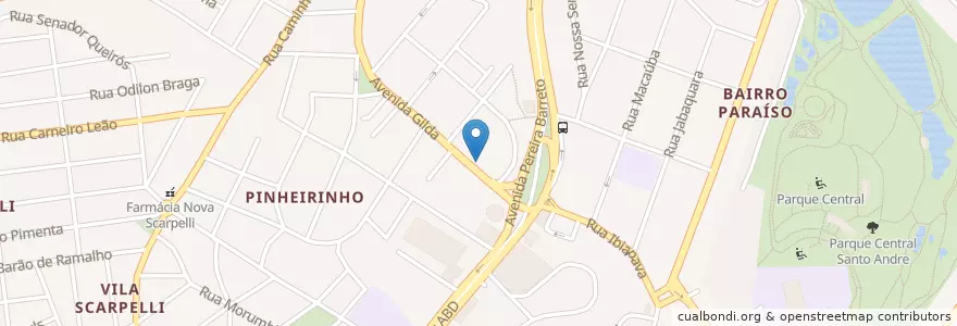 Mapa de ubicacion de Veleiro Azul en 브라질, 남동지방, 상파울루, Região Geográfica Intermediária De São Paulo, Região Metropolitana De São Paulo, Região Imediata De São Paulo, Santo André.