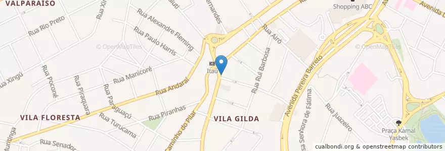 Mapa de ubicacion de Gilda Esfiharia Pizzaria en Бразилия, Юго-Восточный Регион, Сан-Паулу, Região Geográfica Intermediária De São Paulo, Região Metropolitana De São Paulo, Região Imediata De São Paulo, Santo André.