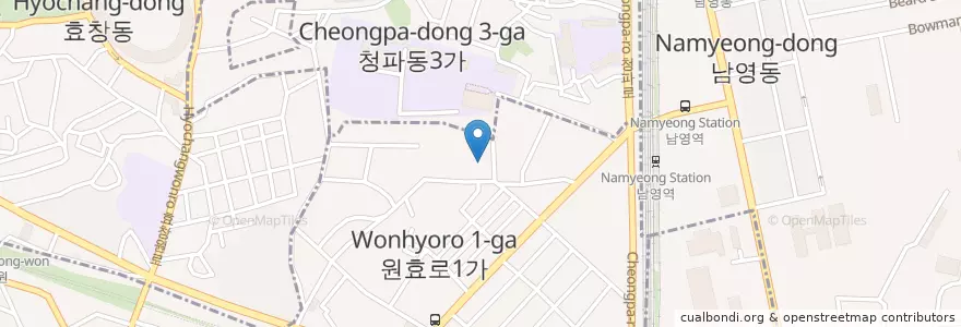 Mapa de ubicacion de 용산경찰서 en کره جنوبی, سئول, 용산구.
