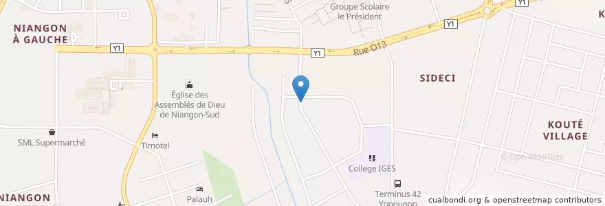 Mapa de ubicacion de Cash Vip en コートジボワール, アビジャン, Yopougon.