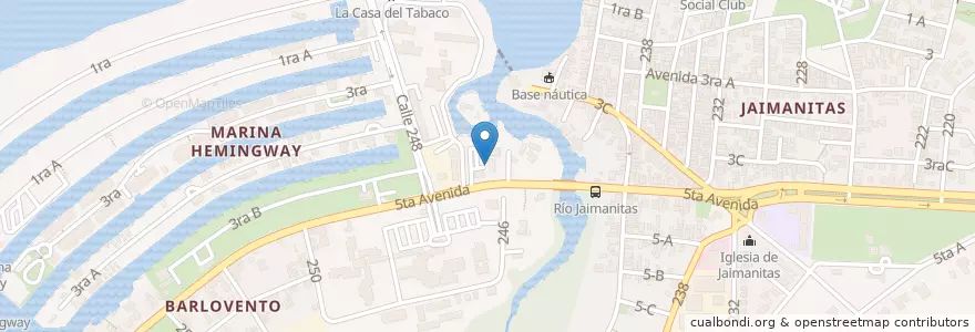 Mapa de ubicacion de Centro Nacional de Vela en Cuba, La Habana.