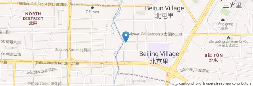 Mapa de ubicacion de Overture en Taiwán, Taichung, 北屯區, 北區.