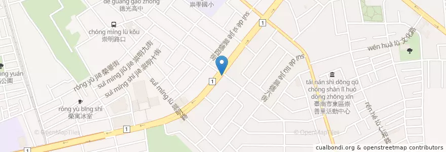 Mapa de ubicacion de 85℃ en 臺灣, 臺南市, 東區.