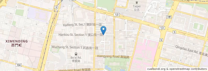 Mapa de ubicacion de 日式壽喜丼 en 臺灣, 新北市, 臺北市, 中正區.