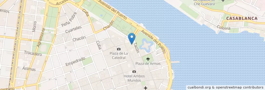 Mapa de ubicacion de Biblioteca de Arqueología en كوبا, La Habana, La Habana Vieja.