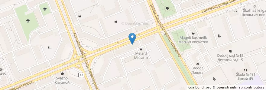 Mapa de ubicacion de Суши Шоп en Russia, Northwestern Federal District, Leningrad Oblast, Saint Petersburg, Красногвардейский Район, Округ Малая Охта.