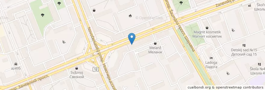 Mapa de ubicacion de DM-Clinic en Russia, Northwestern Federal District, Leningrad Oblast, Saint Petersburg, Красногвардейский Район, Округ Малая Охта.