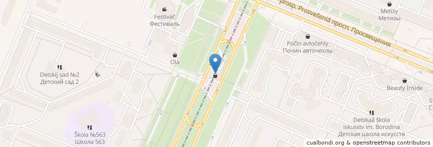 Mapa de ubicacion de Pizza Hut en Rusia, Северо-Западный Федеральный Округ, Óblast De Leningrado, San Petersburgo, Выборгский Район.