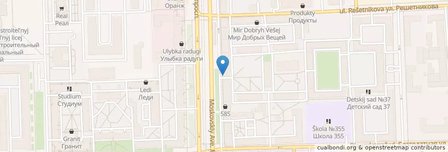 Mapa de ubicacion de Восточный банк en Rusia, Северо-Западный Федеральный Округ, Óblast De Leningrado, San Petersburgo, Московский Район, Округ Московская Застава.