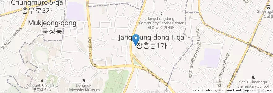 Mapa de ubicacion de 평안도족발집 en 韩国/南韓, 首尔, 中區, 장충동.
