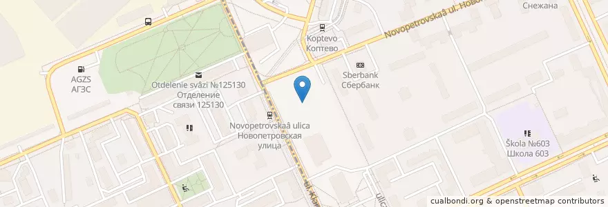 Mapa de ubicacion de Бургер Кинг en Rusland, Centraal Federaal District, Moskou, Северный Административный Округ, Район Коптево.