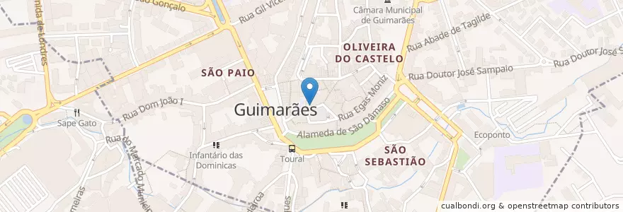 Mapa de ubicacion de Cafe&livros Rimas e Tabuadas en Portugal, Norte, Braga, Ave, Guimarães, Oliveira, São Paio E São Sebastião.