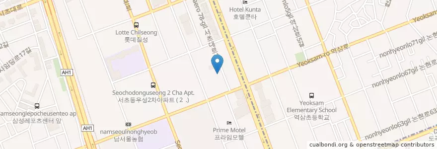 Mapa de ubicacion de 삼화진대감 (이영자맛집, 설렁탕 차돌삼합) en Güney Kore, Seul, 서초구, 서초동, 서초2동.