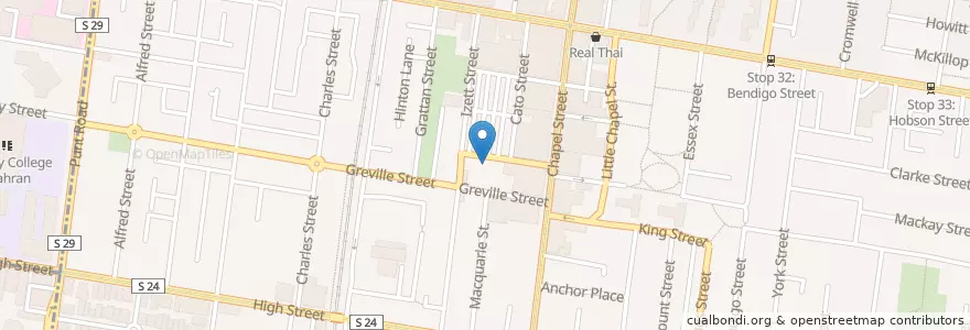 Mapa de ubicacion de Dental Off Chapel en Australia, Victoria, City Of Stonnington.
