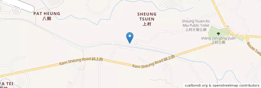 Mapa de ubicacion de 八鄉中心村(石頭圍)公廁 Chung Sum Tsuen (Shek Tau Wai) Public Toilet en Çin, Hong Kong, Guangdong, Yeni Bölgeler, 元朗區 Yuen Long District.