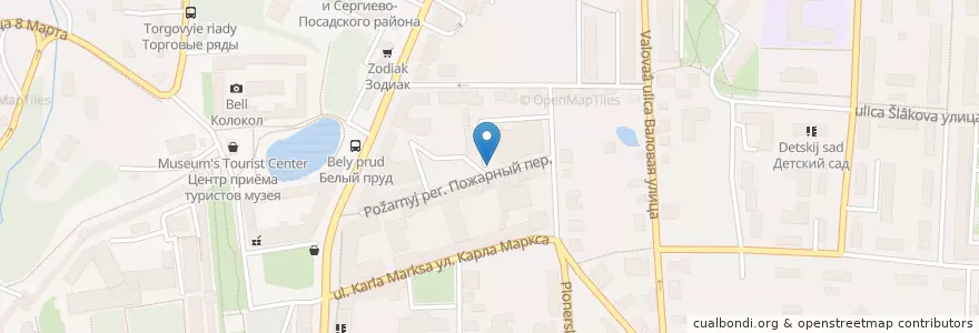 Mapa de ubicacion de Пожарному en ロシア, 中央連邦管区, モスクワ州, Сергиево-Посадский Городской Округ.