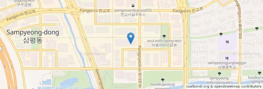 Mapa de ubicacion de 안덕희포커리 en Corée Du Sud, Gyeonggi, 분당구.